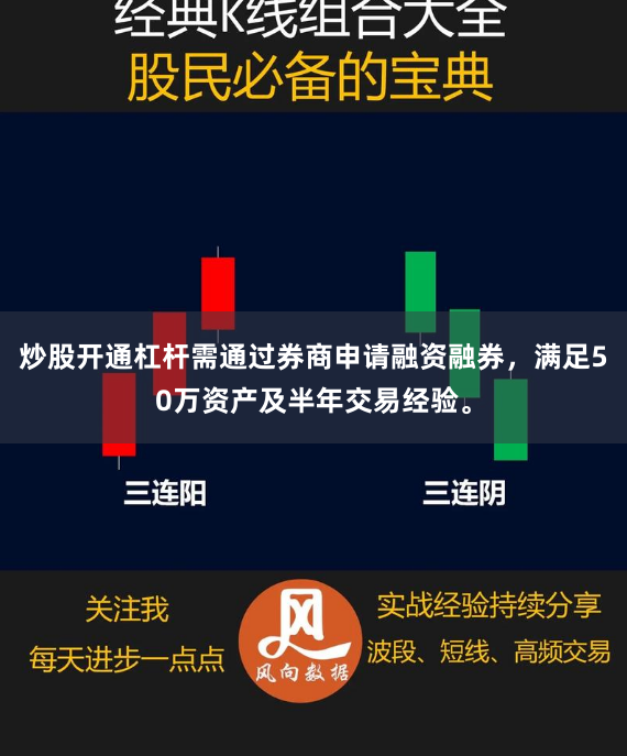 炒股开通杠杆需通过券商申请融资融券，满足50万资产及半年交易经验。